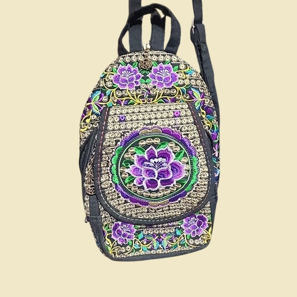 Bohemian Embrodied Back Pack - Picture 2 of 6